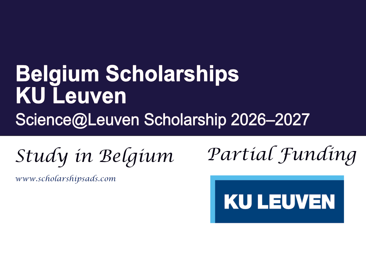 KU Leuven Science@Leuven Scholarship 2026–2027, Belgium