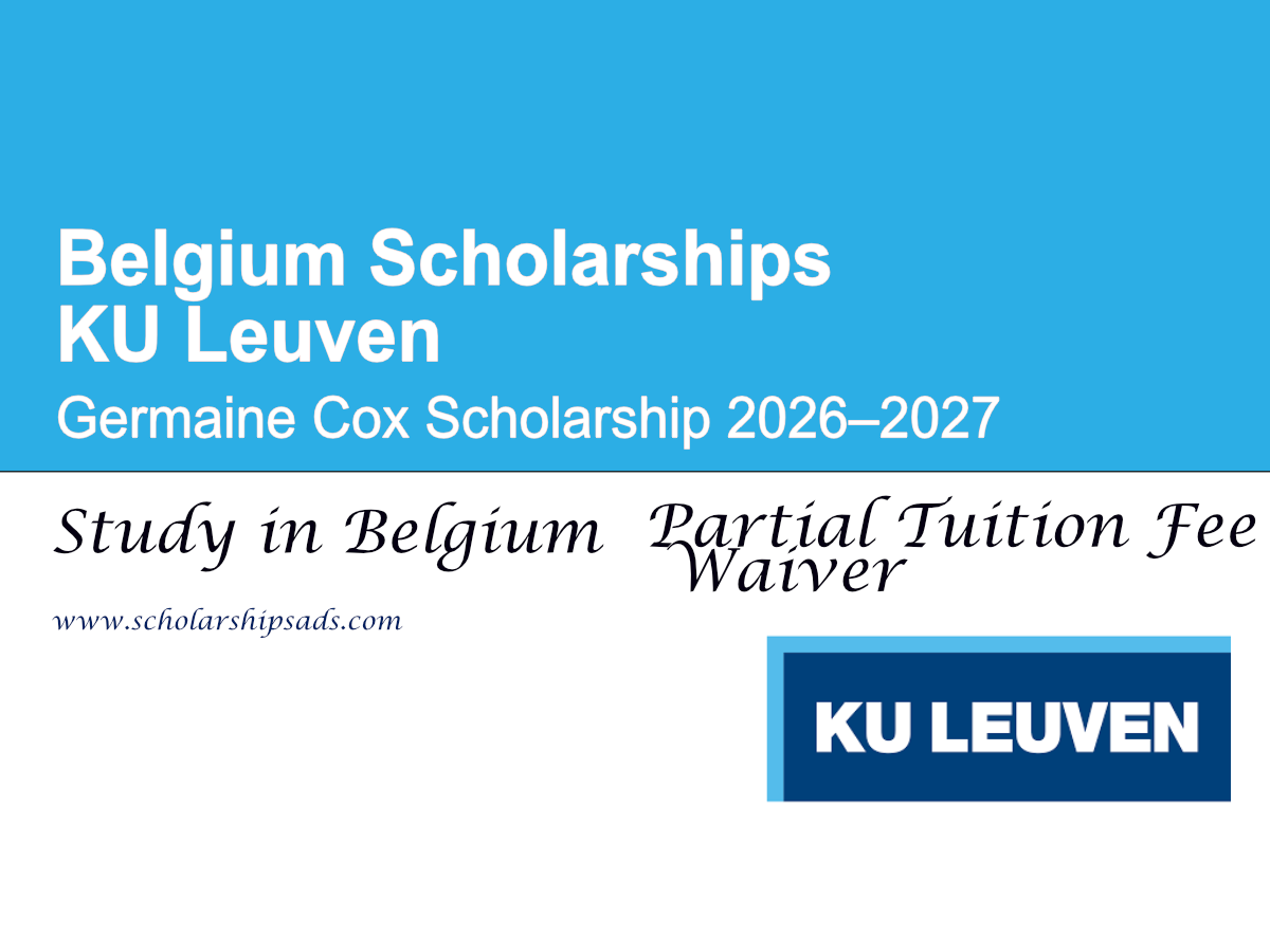 Belgium KU Leuven Germaine Cox Scholarship 2026–2027 (Partial Tuition Fee Waiver)