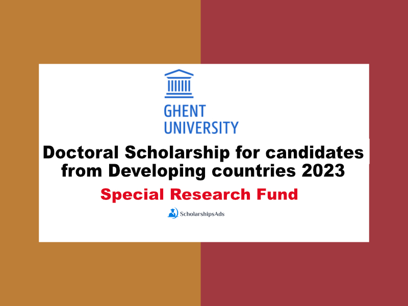 Doctoral Scholarship for candidates from Developing countries 2023 - Special Research Fund
