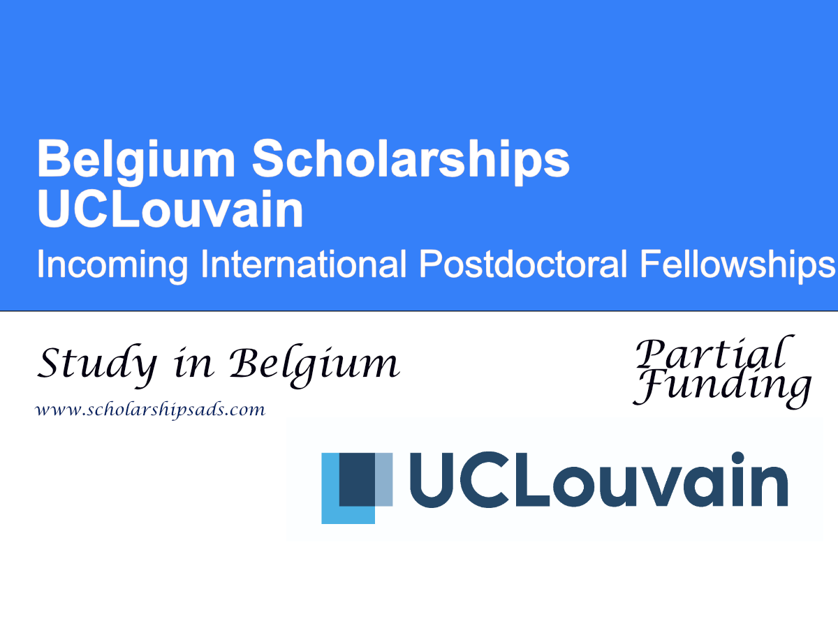 UCLouvain Incoming International Postdoctoral Fellowships 2026 in Belgium