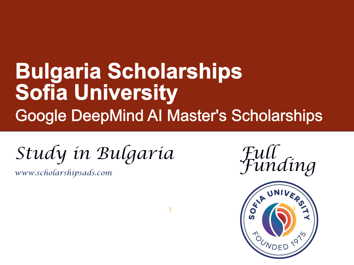 Sofia University Google DeepMind AI Master's Scholarships 2026 in Bulgaria (Fully Funded)