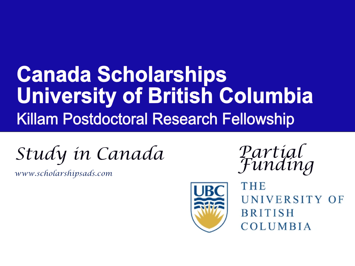 University of British Columbia (UBC) Killam Postdoctoral Research Fellowship 2026, Canada
