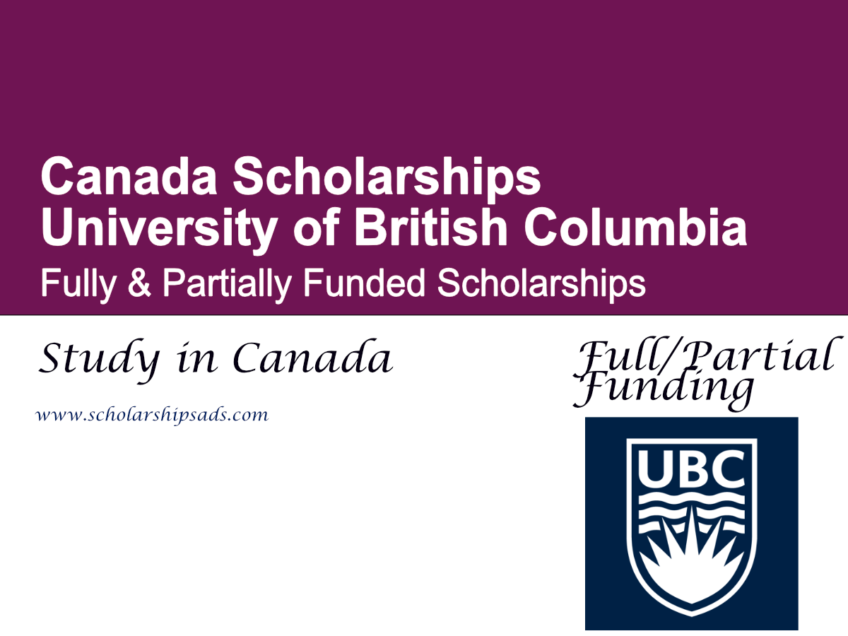 University of British Columbia Scholarships 2026, Canada (Fully & Partially Funded)