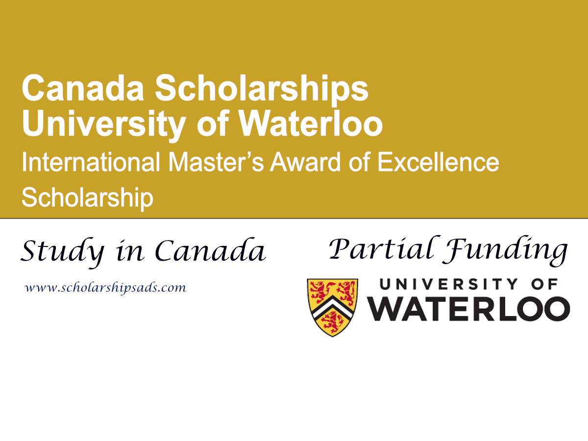 University of Waterloo International Master’s Award of Excellence (IMAE) Scholarship 2026 , Canada