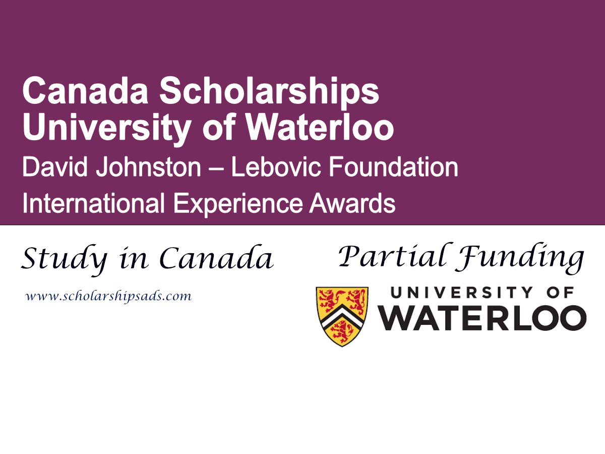University of Waterloo David Johnston – Lebovic Foundation International Experience Awards 2026, Canada