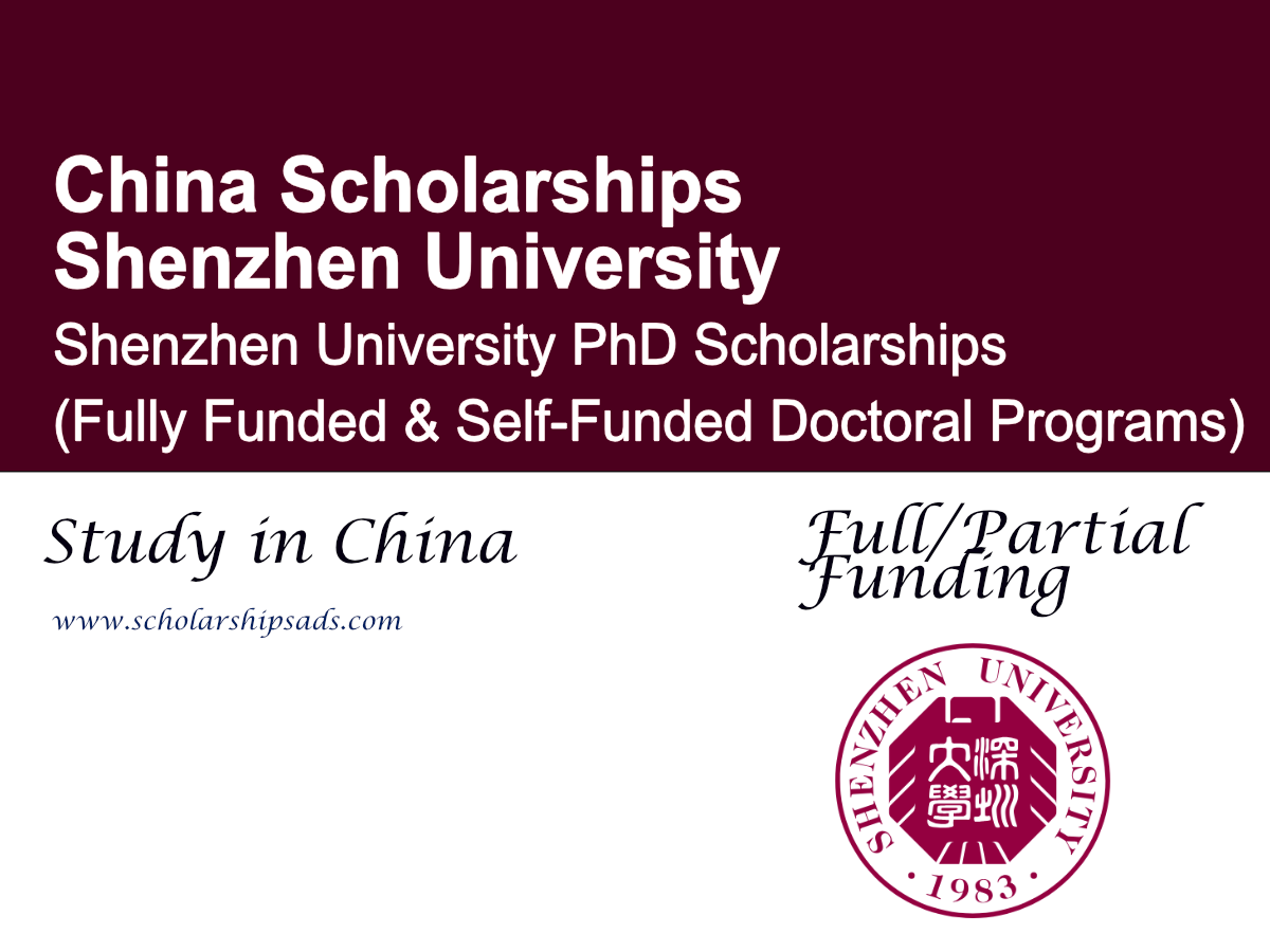 Shenzhen University PhD Scholarships 2026 , China (Fully Funded)
