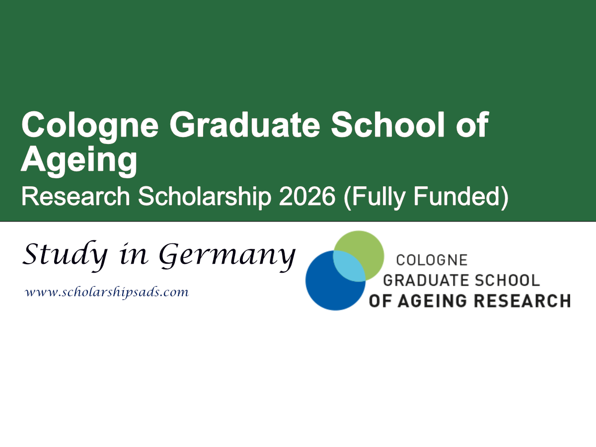 Germany Cologne Graduate School of Ageing Research Scholarship 2026 (Fully Funded)