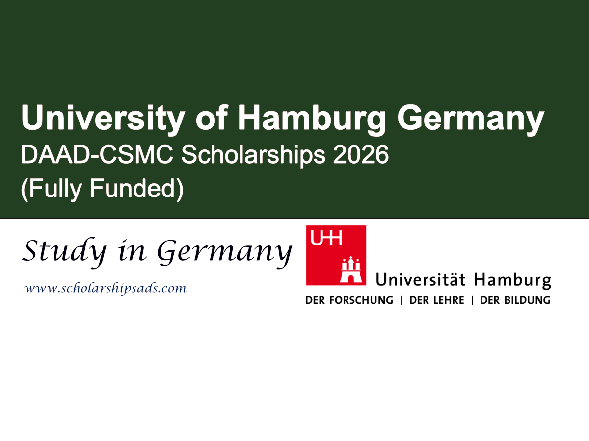 Germany University of Hamburg DAAD-CSMC Scholarships 2026 (Fully Funded)