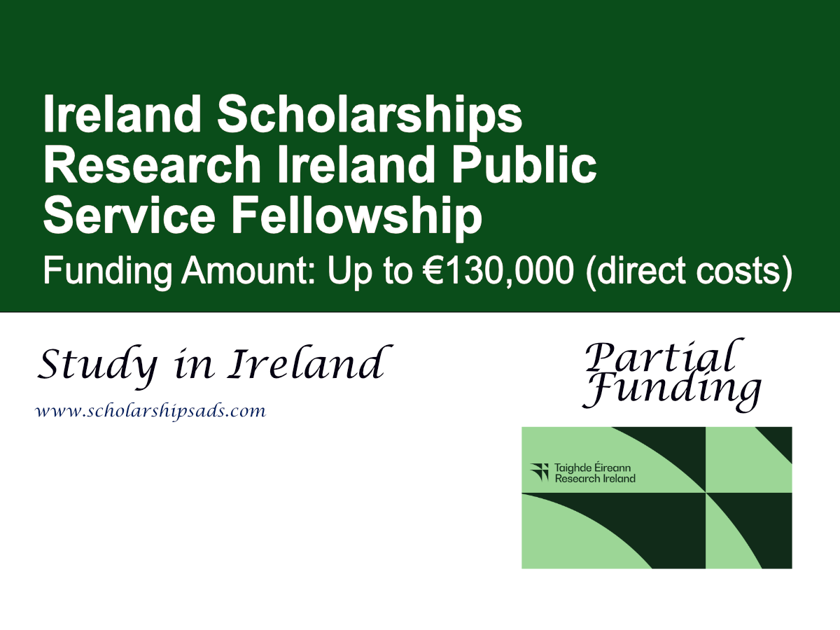 Research Ireland Public Service Fellowship 2026 (Up to €130,000 Funding)