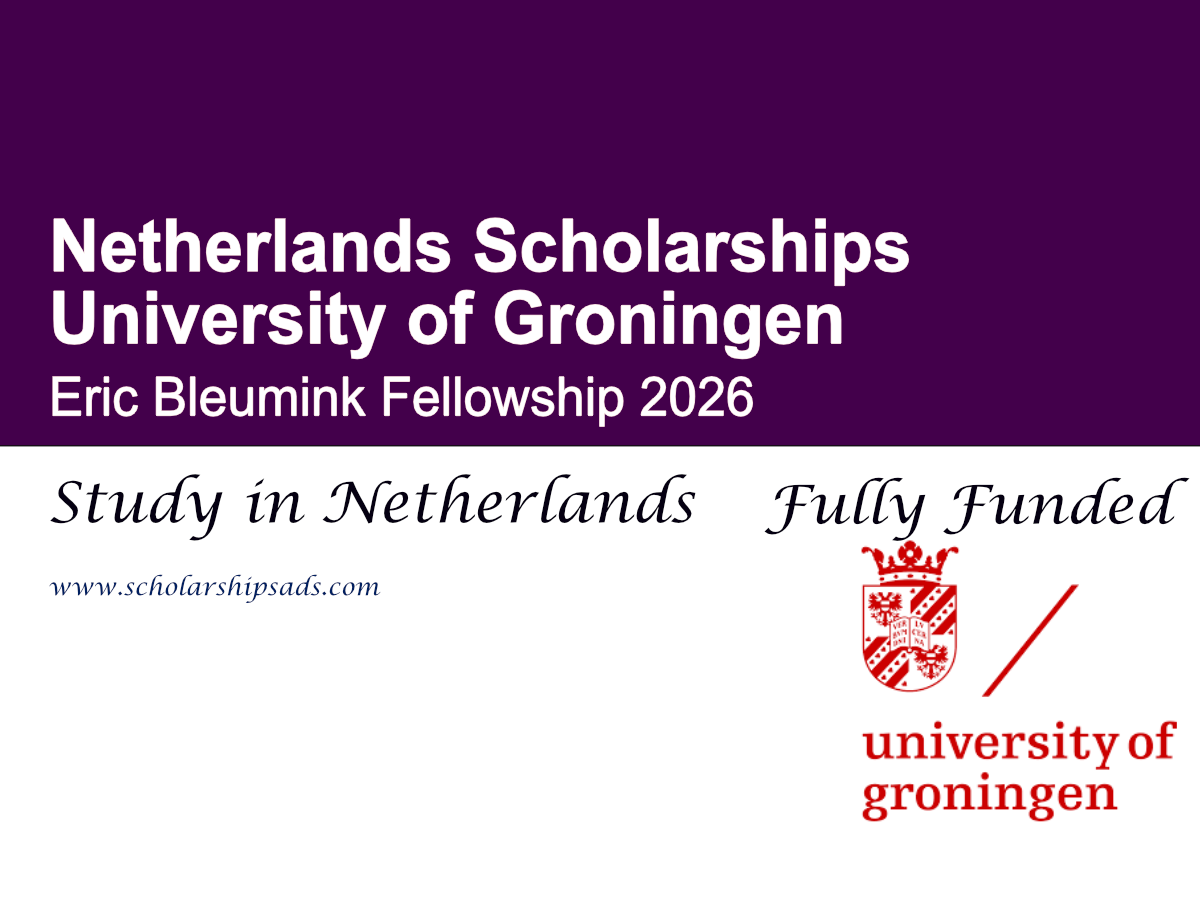 Netherlands University of Groningen Eric Bleumink Fellowship 2026 (Fully Funded)