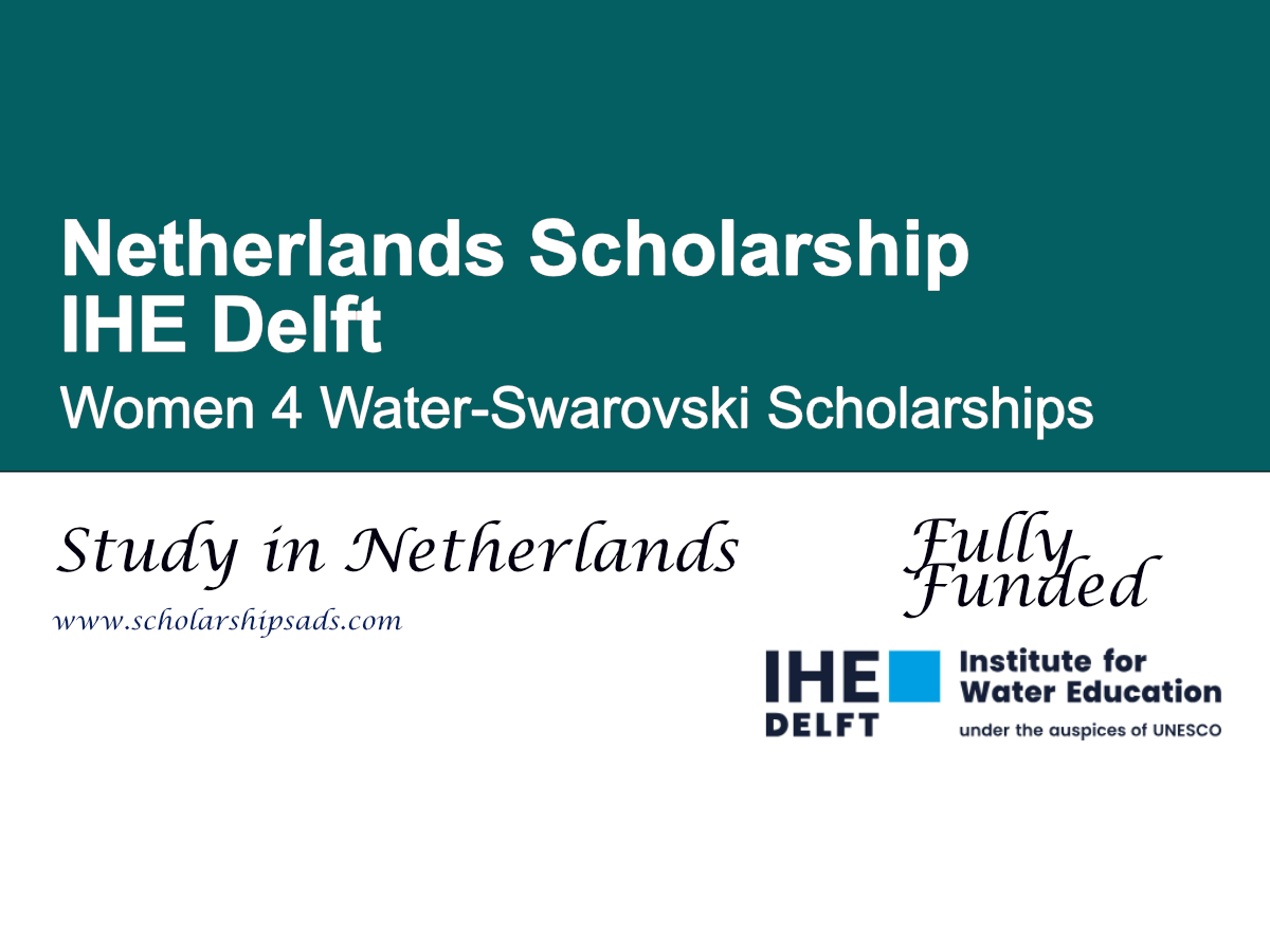 Women 4 Water-Swarovski Scholarships 2026, Netherlands