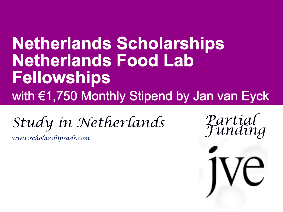 Netherlands Food Lab Fellowships 2027 with €1,750 Monthly Stipend by Jan van Eyck