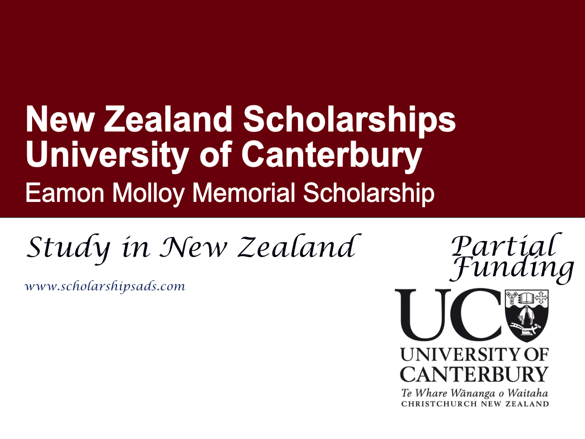 University of Canterbury Eamon Molloy Memorial Scholarship 2026 , New Zealand