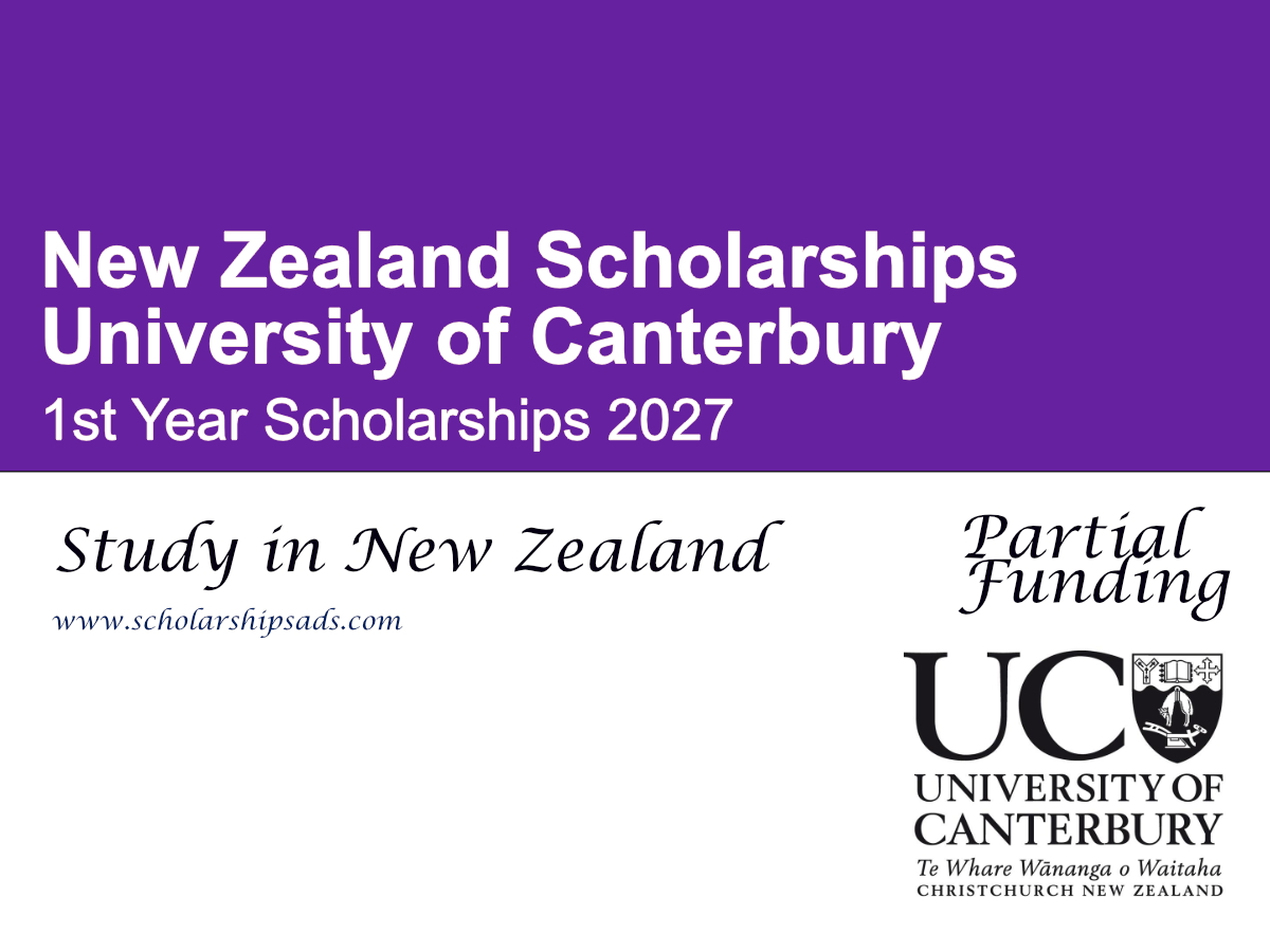 University of Canterbury 1st Year Scholarships 2027 in New Zealand