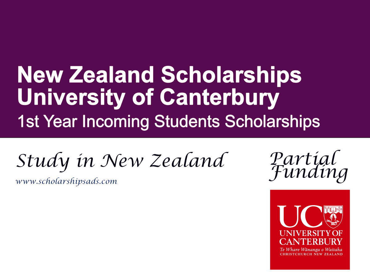 University of Canterbury 1st Year Incoming Students Scholarships 2027, New Zealand