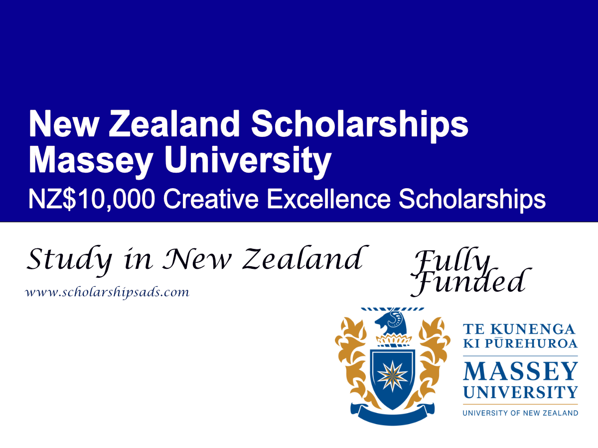 Massey University NZ$10,000 Creative Excellence Scholarships 2026, New Zealand (Fully Funded)