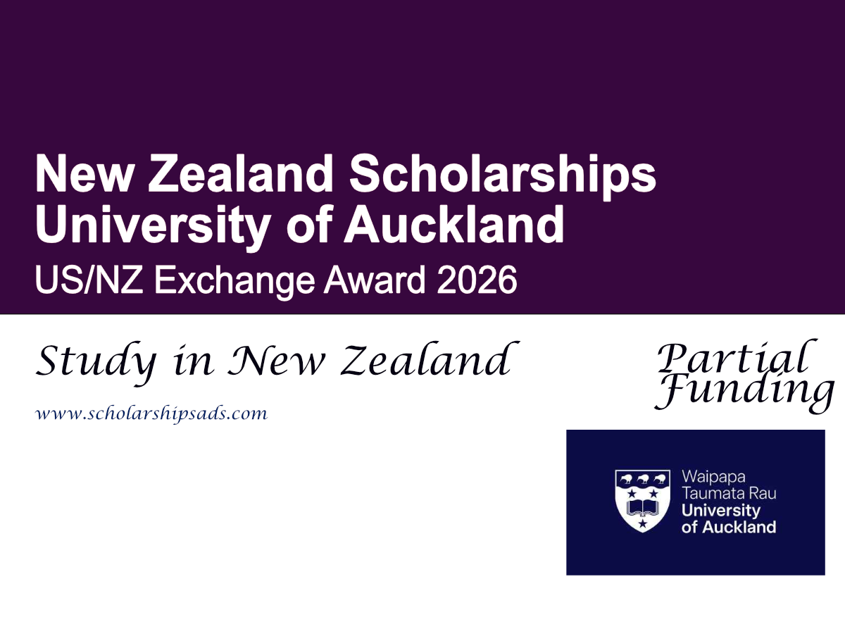 Friends of the University of Auckland US/NZ Exchange Award 2026, New Zealand