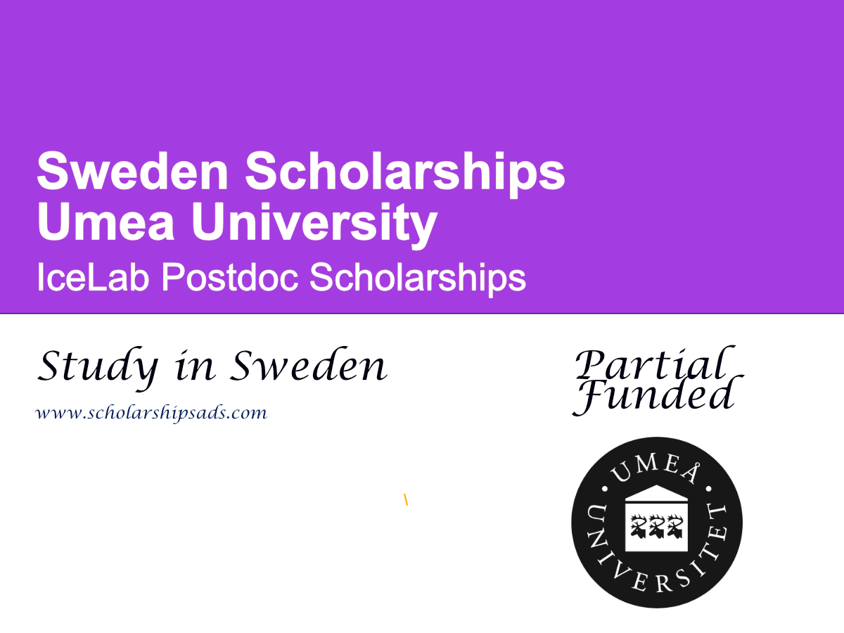 Umea University Sweden IceLab Postdoc Scholarships 2027 (SEK 720,000 Available)