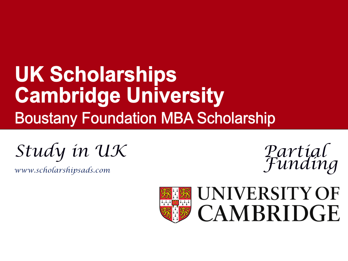 Cambridge University MBA Scholarship 2026 (Boustany Foundation), UK