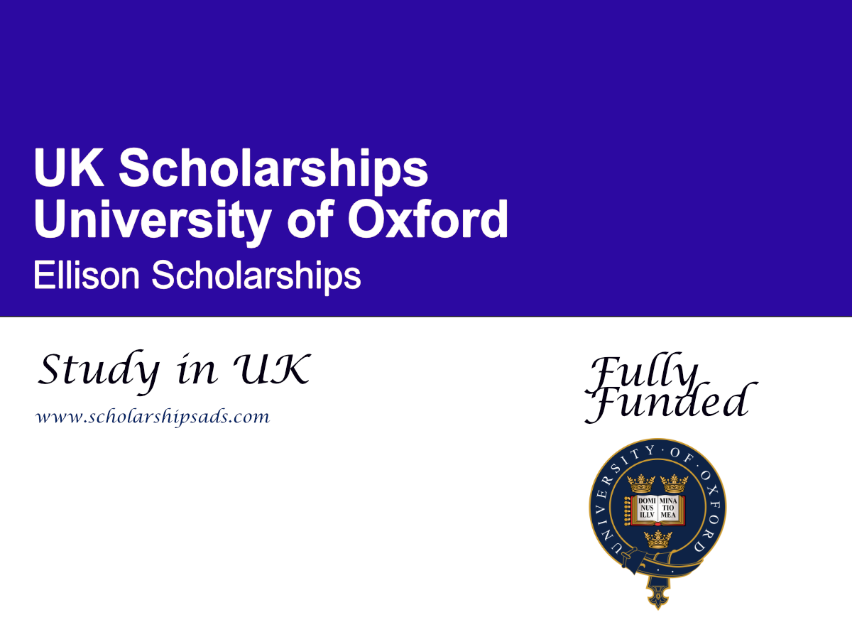 University of Oxford Ellison Scholarships 2026–2027, UK (Fully Funded)