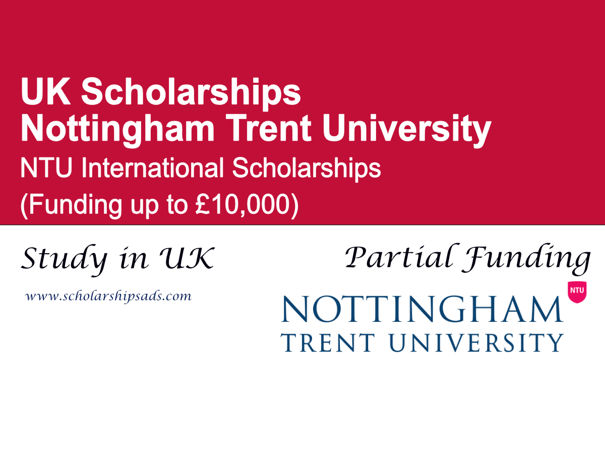 Nottingham Trent University (NTU) International Scholarships 2026 , UK