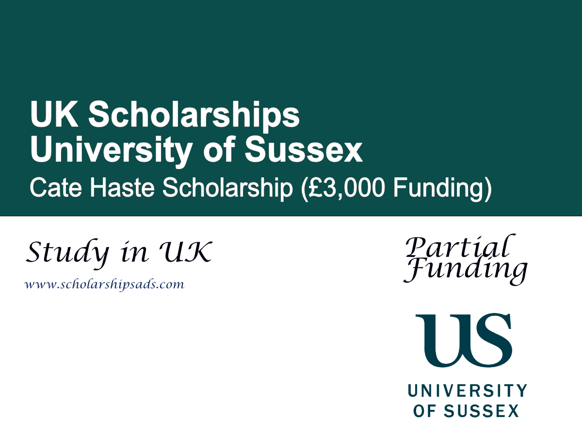 University of Sussex Cate Haste Scholarship 2026 (£3,000 Funding)