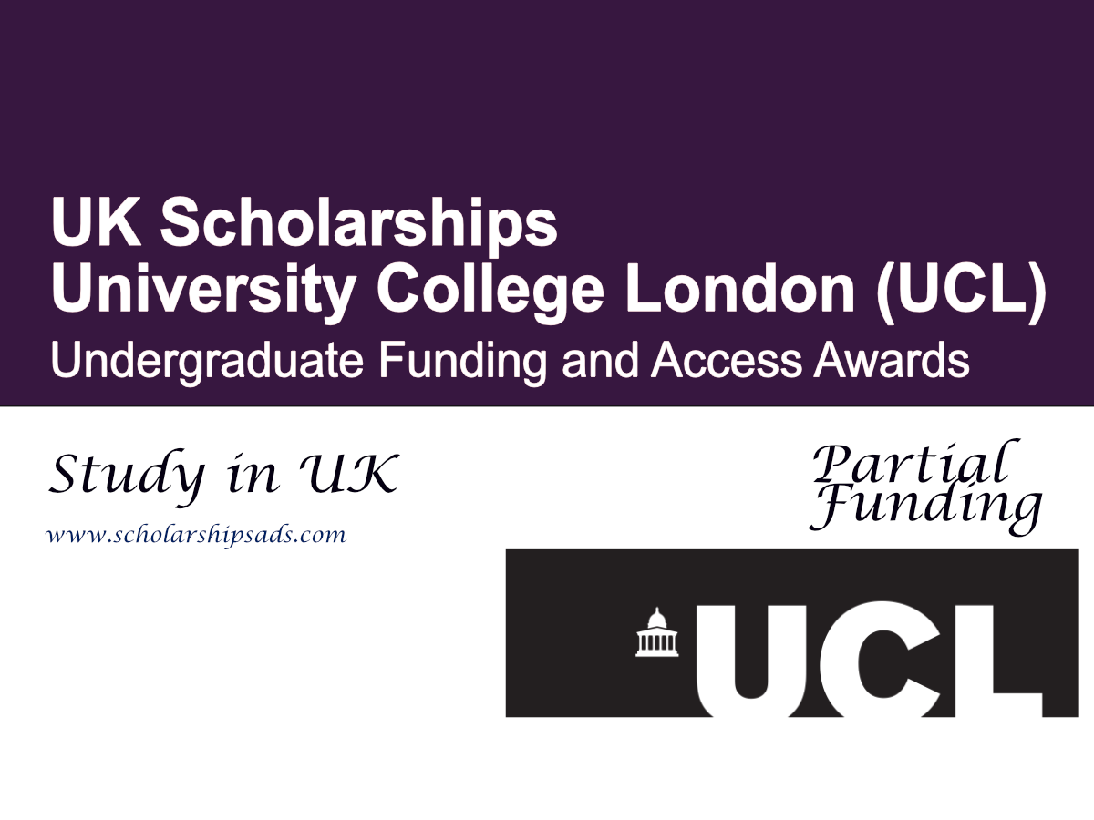 UCL Undergraduate Funding and Access Awards (UGFA)  2026 , UK