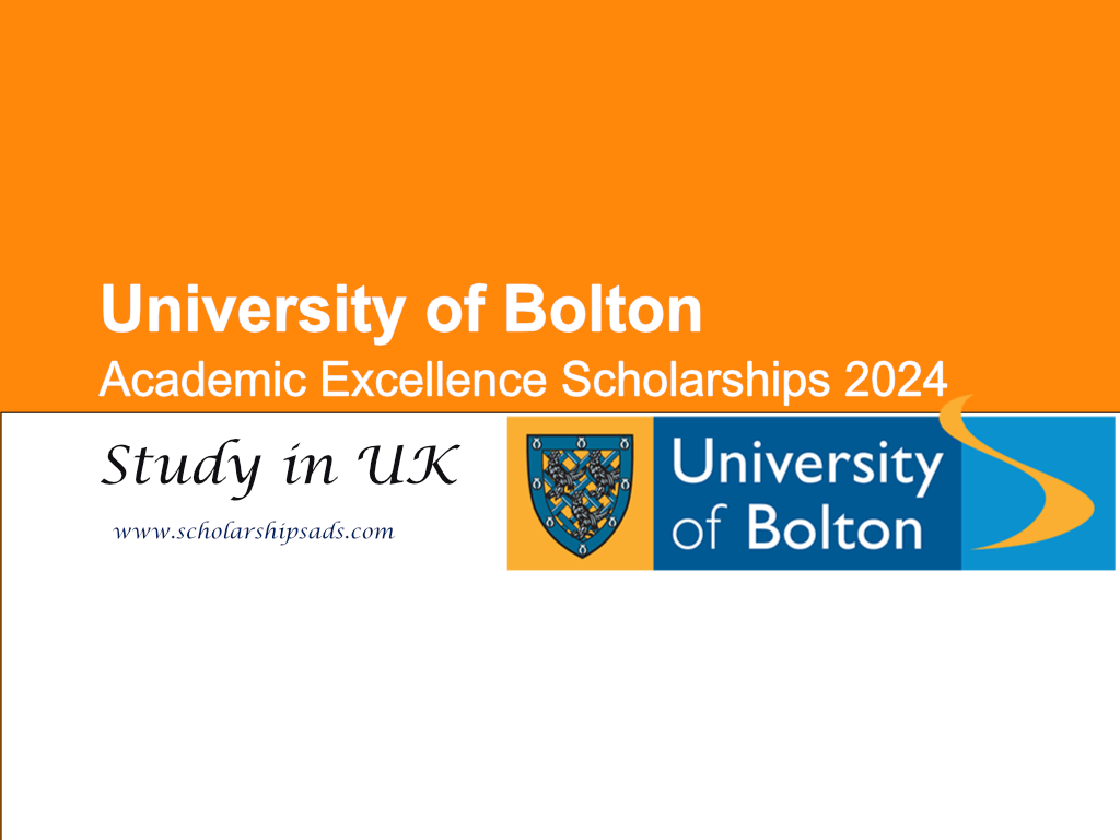 University of Bolton Academic Excellence Scholarships 2024 in the UK