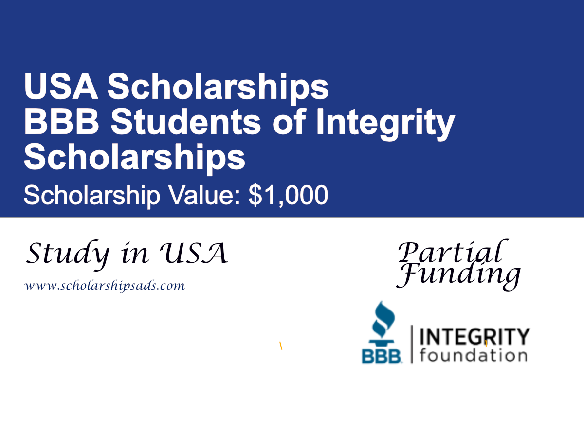 BBB Students of Integrity Scholarships in USA