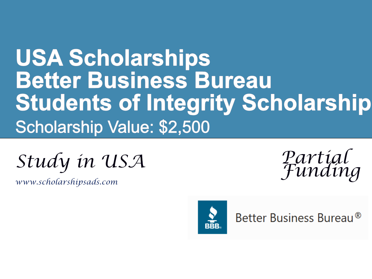 Better Business Bureau Students of Integrity Scholarship, USA