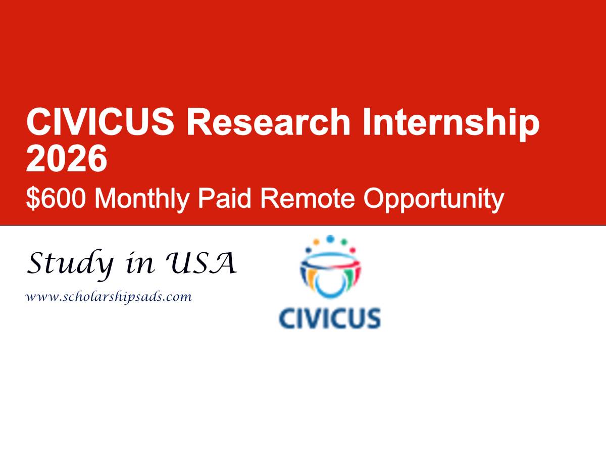 CIVICUS Research Internship 2026 – $600 Monthly Paid Remote Opportunity