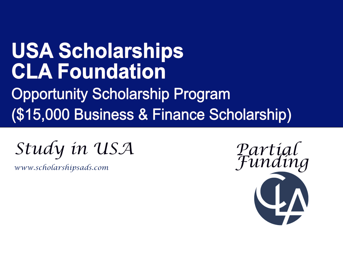 CLA Foundation Opportunity Scholarship Program 2026, USA ($15,000 Business & Finance Scholarship)
