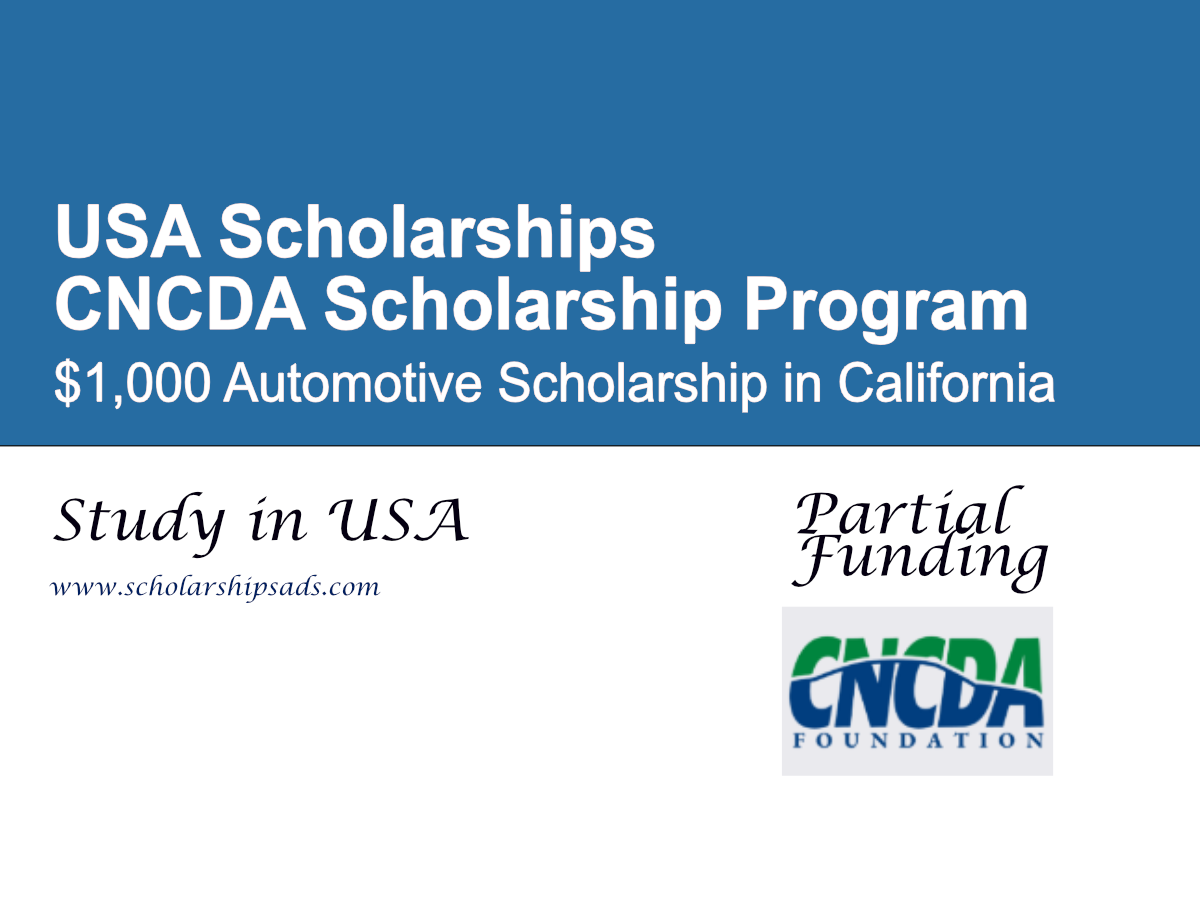 CNCDA Scholarship Program – $1,000 Automotive Scholarship in California, USA