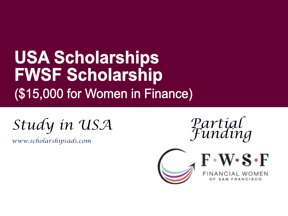 FWSF Scholarship, USA ($15,000 for Women in Finance)