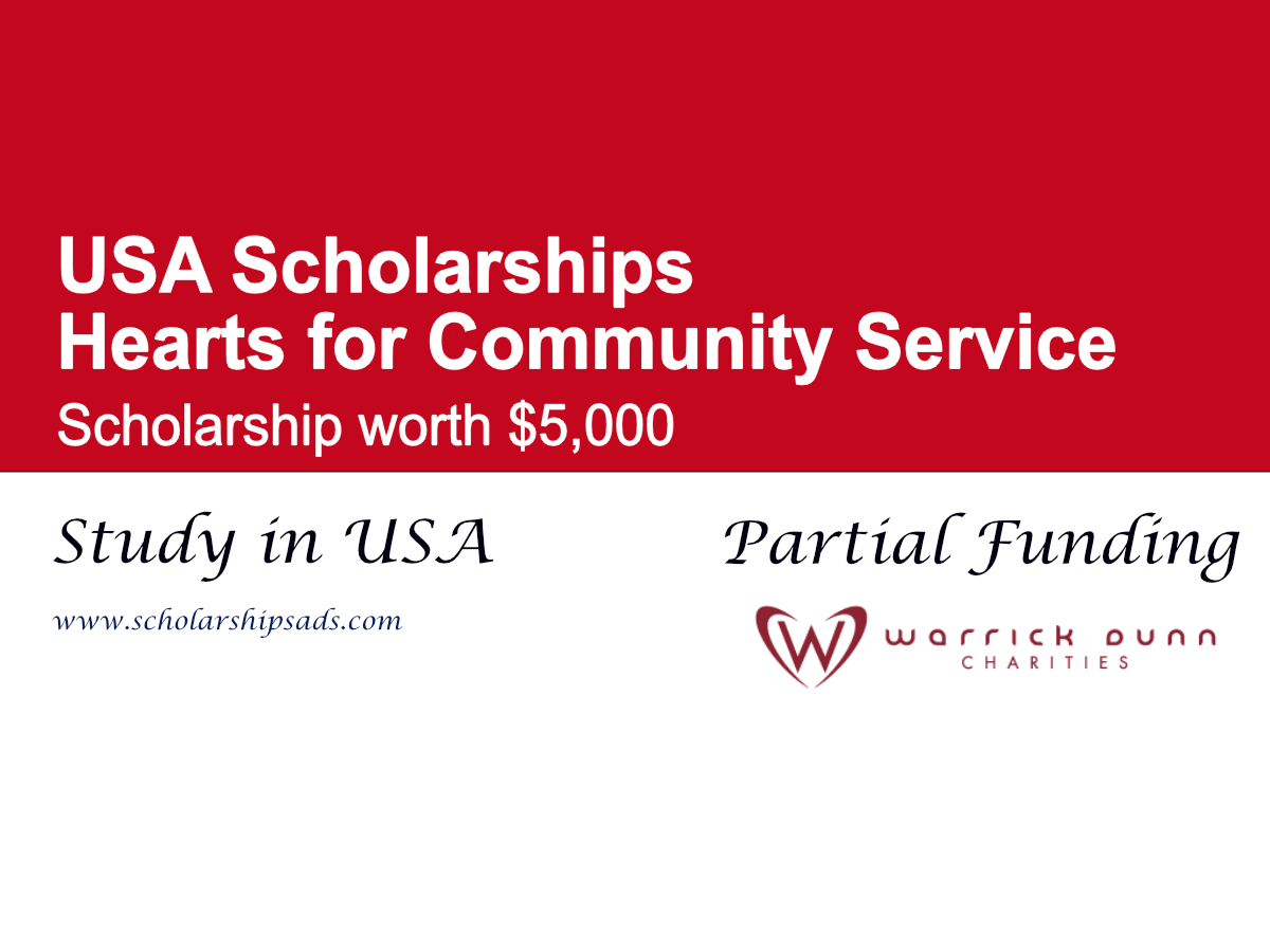 Hearts for Community Service Scholarship 2026, USA (Funding up to $5,000)