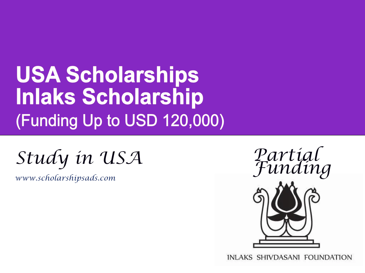 Inlaks Scholarship 2026 , USA (Up to USD 120,000)