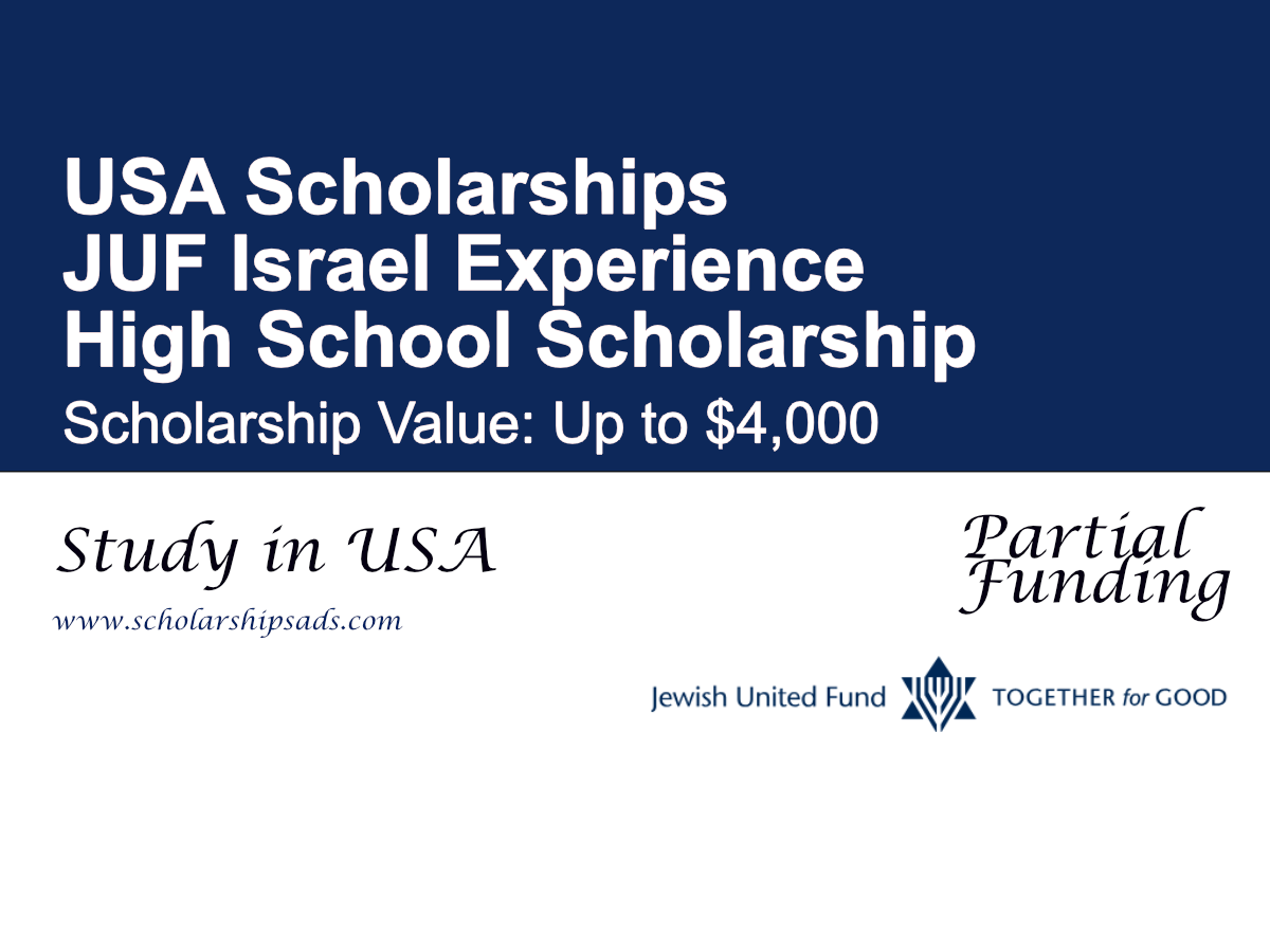JUF Israel Experience High School Scholarship Program in USA