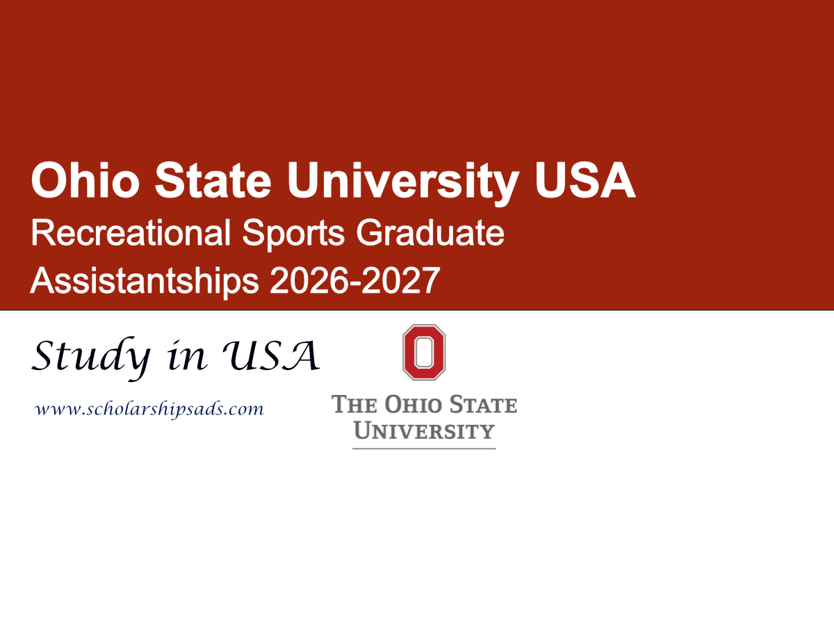 USA Ohio State University Recreational Sports Graduate Assistantships 2026-2027