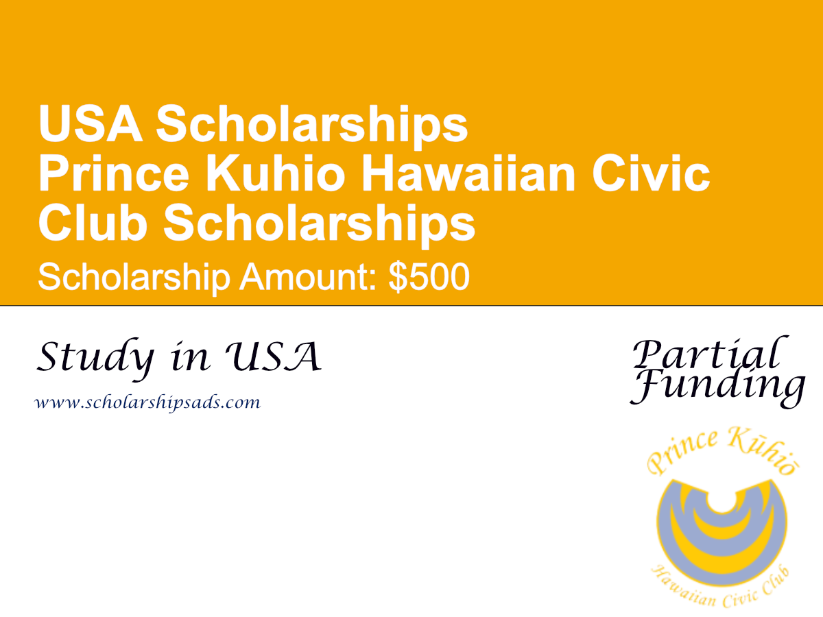 Prince Kuhio Hawaiian Civic Club Scholarships in USA