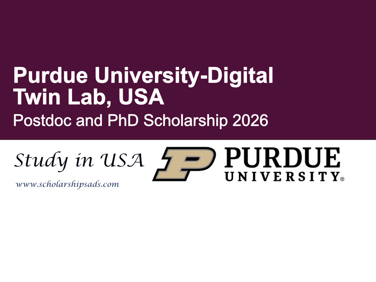 USA Purdue University - Digital Twin Lab Postdoc and PhD Scholarship 2026