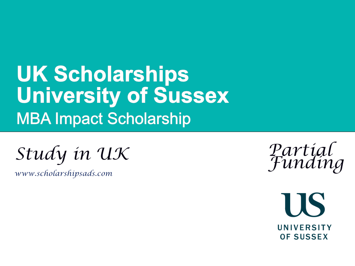 University of Sussex MBA Impact Scholarship 2026 in UK