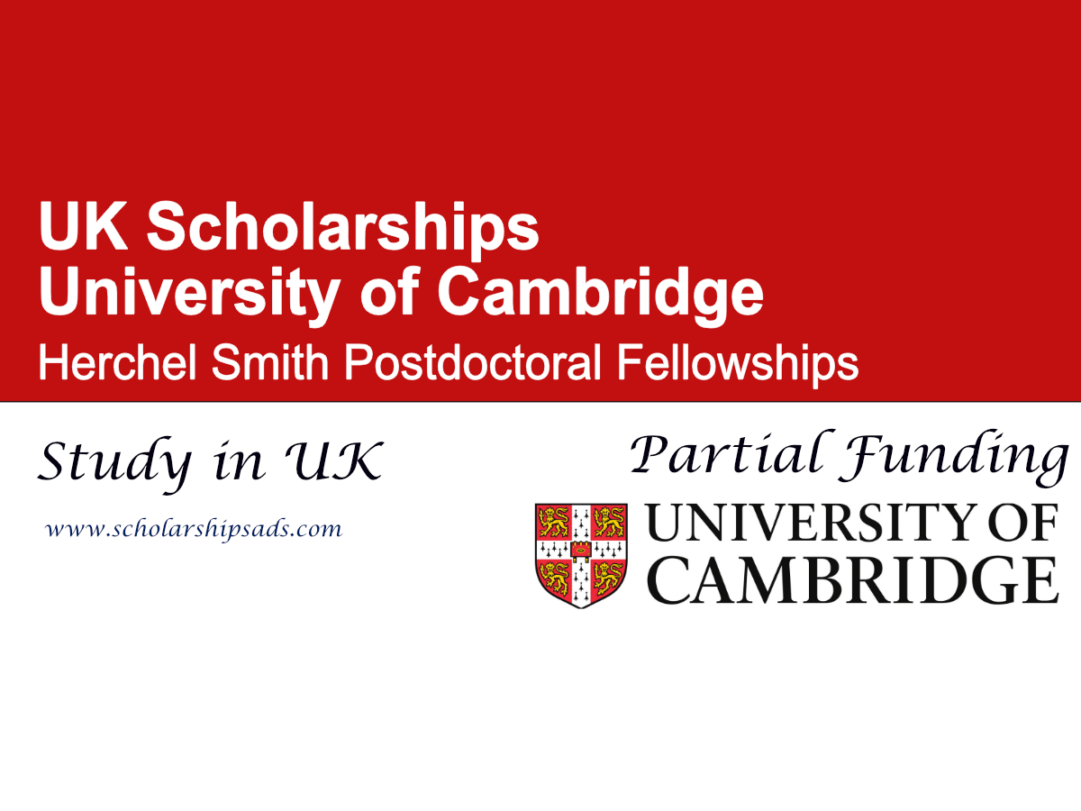 University of Cambridge Herchel Smith Postdoctoral Fellowships 2026 , UK
