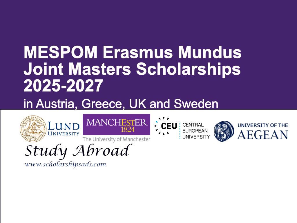 MESPOM Erasmus Mundus Joint Masters Scholarships 2025-2027