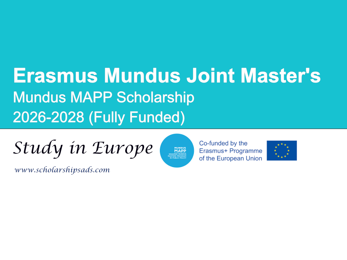 Europe Erasmus Mundus Joint Master’s - Mundus MAPP Scholarship 2026-2028 (Fully Funded)