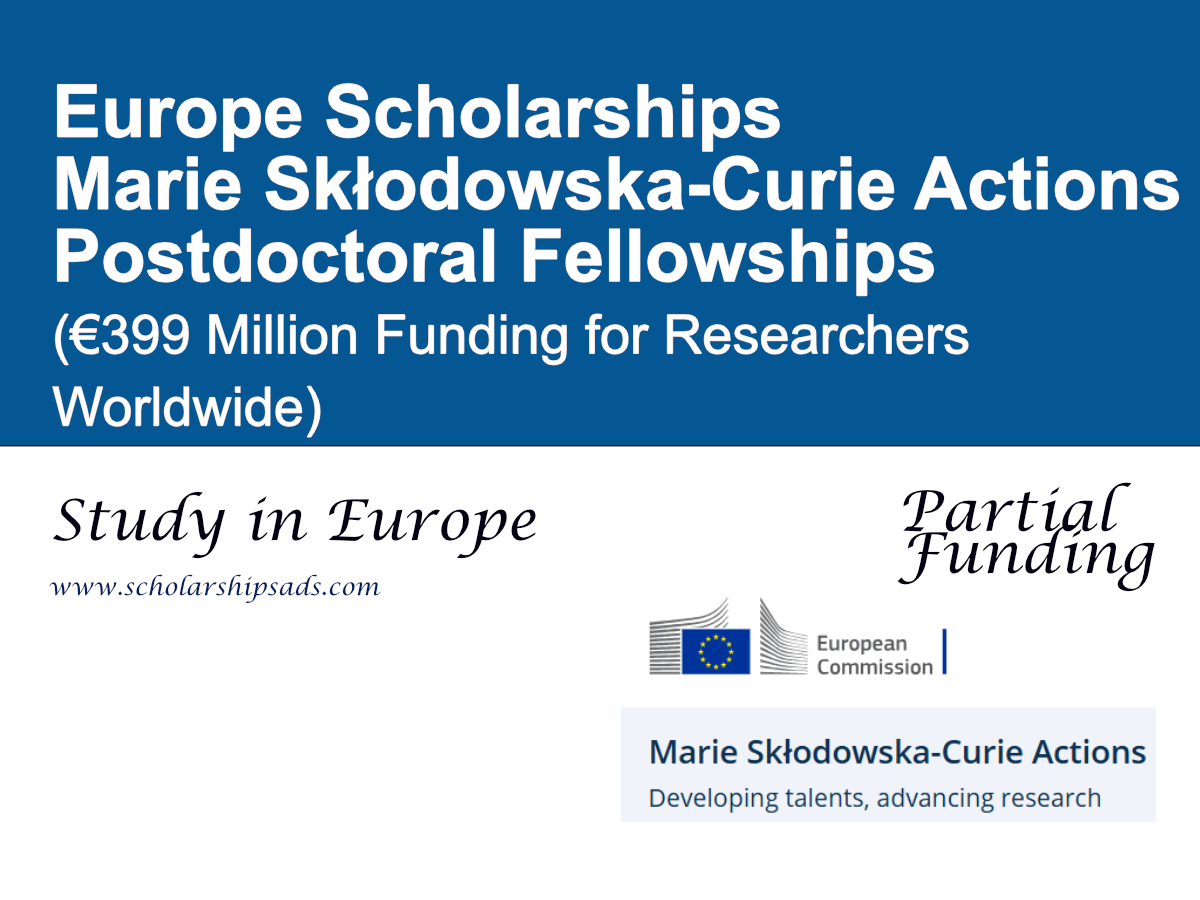 Marie Skłodowska-Curie Actions Postdoctoral Fellowships 2026 (€399 Million Funding for Researchers Worldwide)