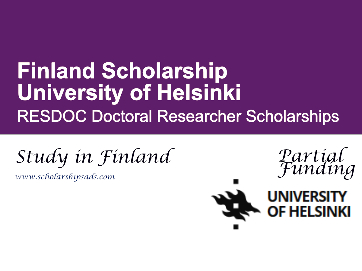 University of Helsinki RESDOC Doctoral Researcher Scholarships 2026, Finland