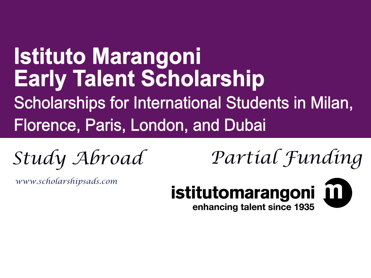 Istituto Marangoni Early Talent Scholarship 2026 in Milan, Florence, Paris, London, and Dubai