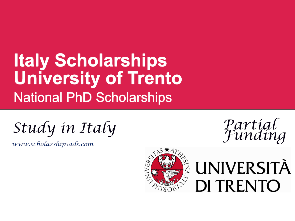 University of Trento National PhD Scholarships 2026, Italy