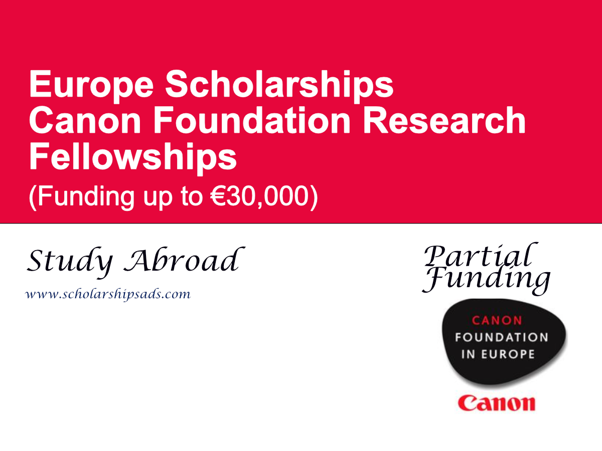 Canon Foundation Research Fellowships 2027 in Europe and Japan (Funding up to €30,000)