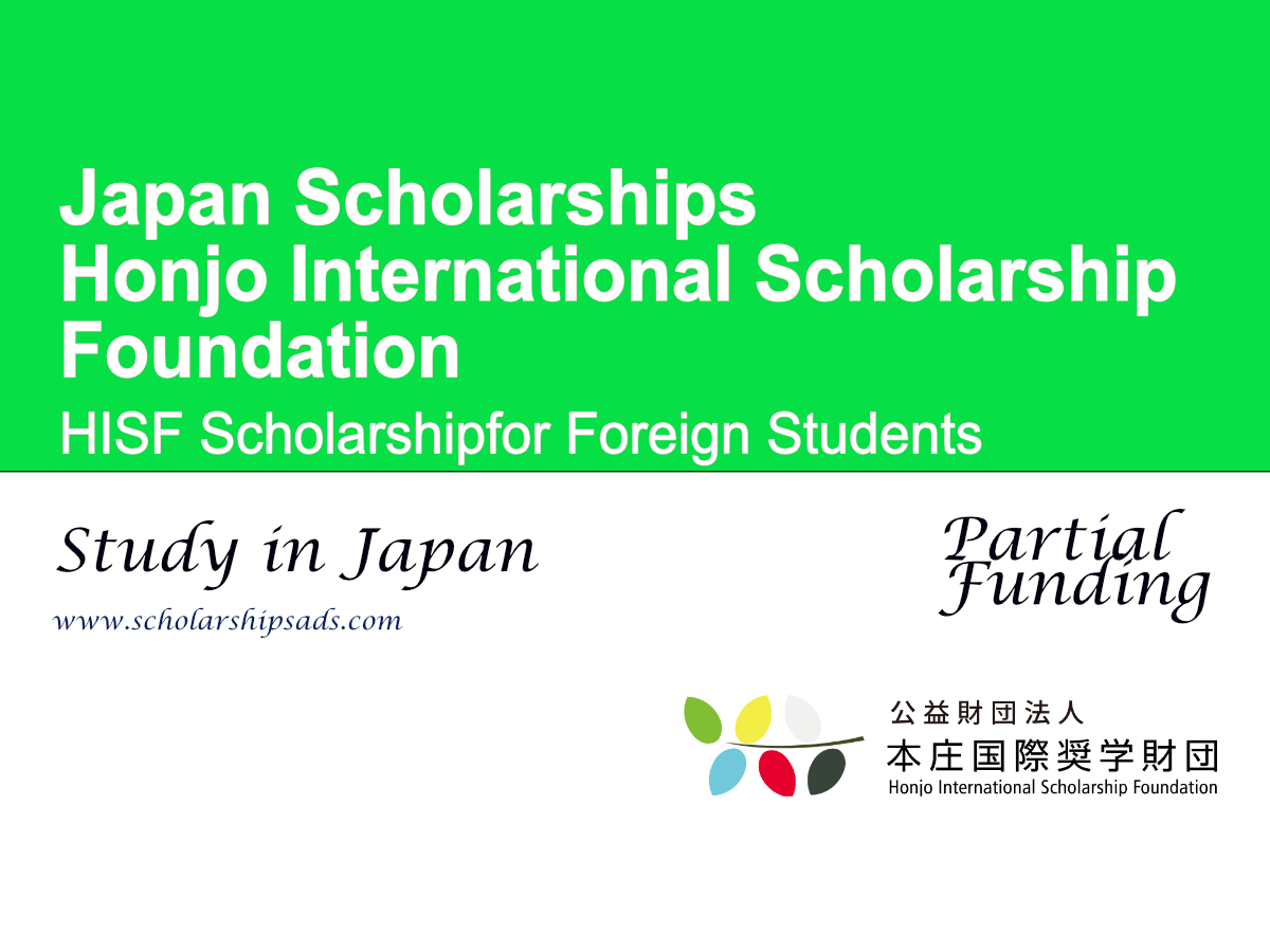 Honjo International Scholarship Foundation (HISF) Scholarship 2026 for Foreign Students , Japan